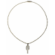 Collier raquette strass dorée