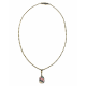 Collier raquette arc en ciel dorée