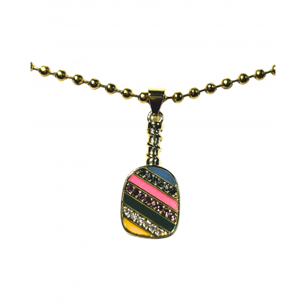 Collar con forma de pala arcoíris dorado