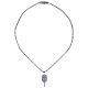 Silver rhinestone paddle necklace