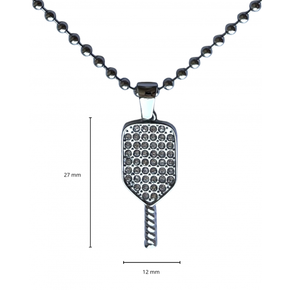 Silver rhinestone paddle necklace