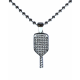 Silver rhinestone paddle necklace