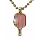 Pink striped paddle necklace