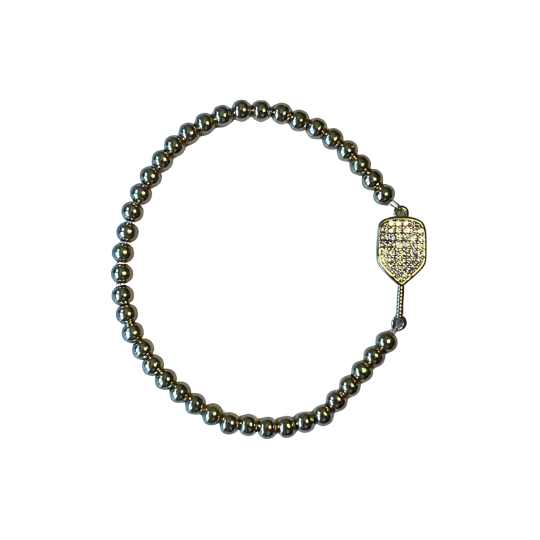 Silver rhinestone paddle bracelet